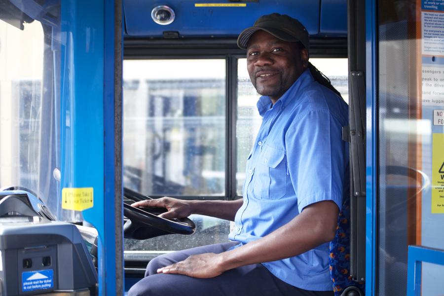 A friendly Northamptonshire bus driver