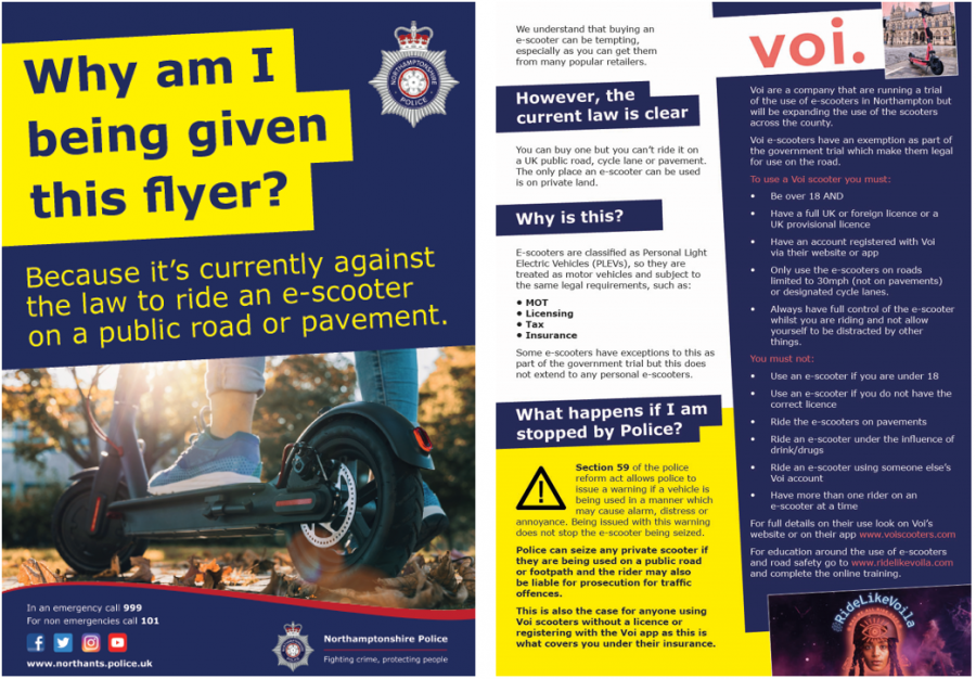 voi and northamptonshire police leaflet 
