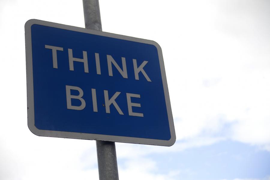 Think Bike sign