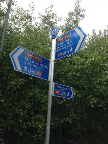 Northampton walking routes sign
