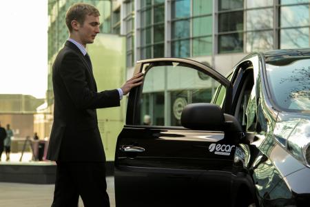 Man getting into his Car Club car