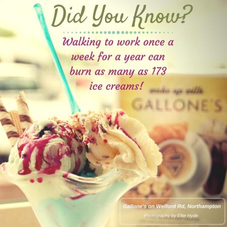 Walking can burn off as many as 173 ice creams a year