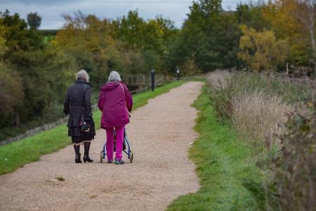 Two ladies taking a leisurely stroll