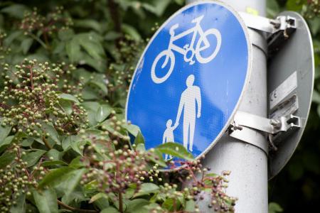 cycle walking route sign 