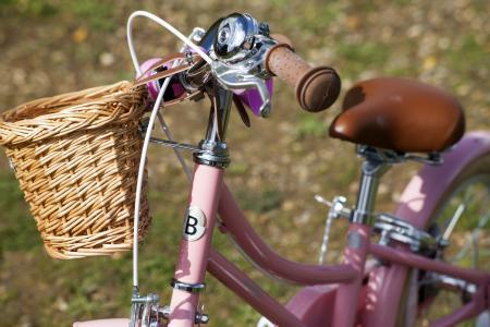 pink bike basket travel commuting 