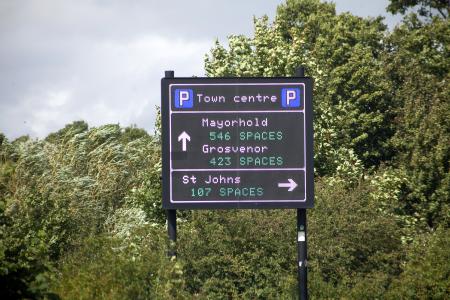 Car parking space availability in Northampton Town Centre