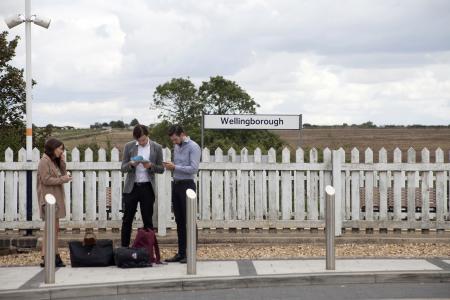 People on the platform of Wellingborough Railway Station