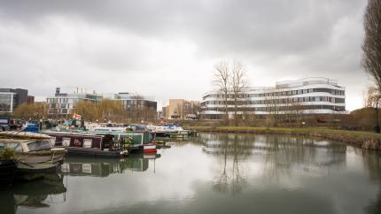 Northamptonshire Waterside Enterprise Zone with boats