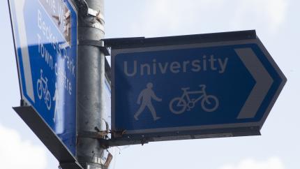 University Walking and Cycling Sign