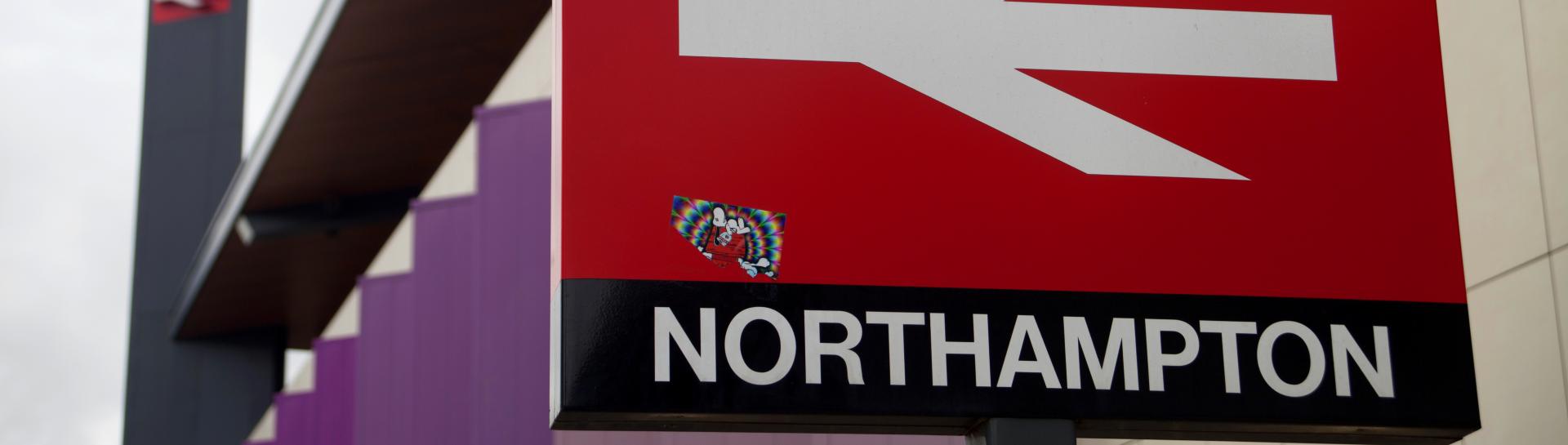 Northampton train station sign