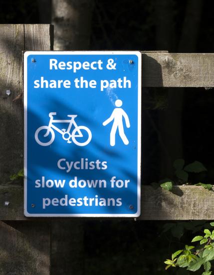 Cycling and walking share the path sign