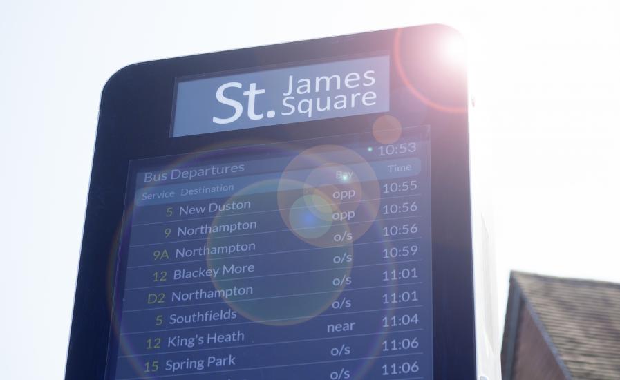 St James Square Totem Bus Times