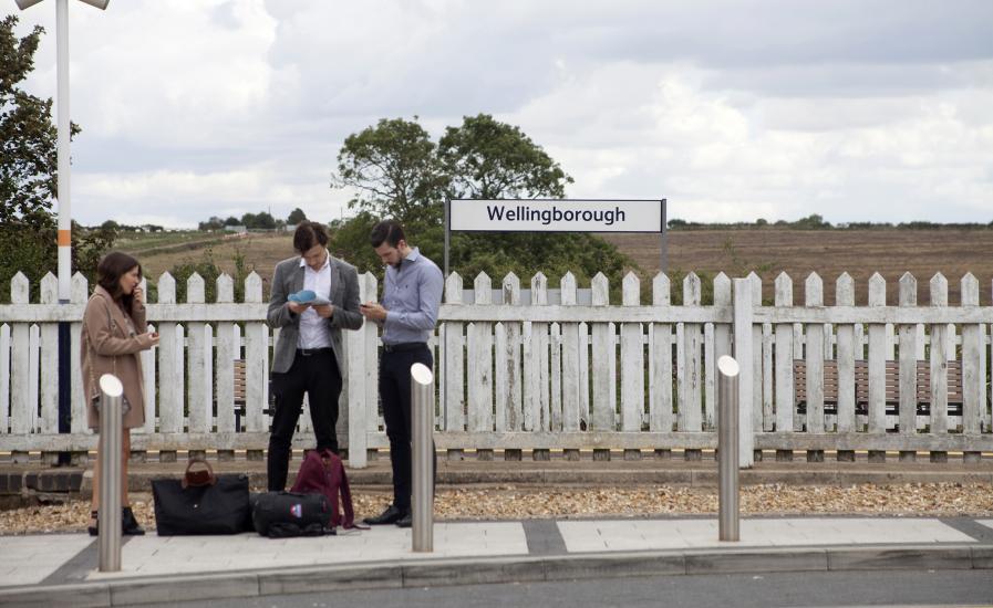 People at Wellingborough Railway Station