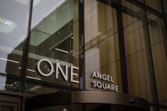 One Angel Square Front Sign