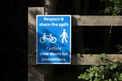 Cycling and walking share the path sign